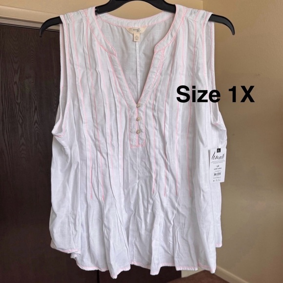 Terra & Sky Women's Plus Sleeveless Pintuck Top - Picture 1 of 4